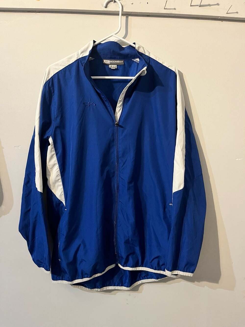 009-0081 Boombah  Blue and White Lightweight  Zip-Up Sports Windbreaker Jacket